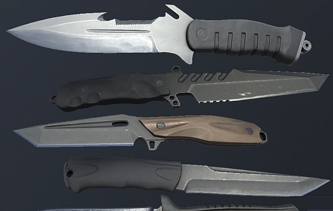 Cubebrush – HQ PBR Combat knives pack