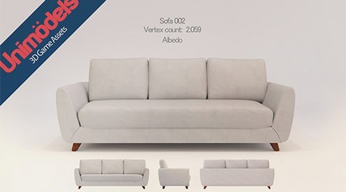 Cubebrush – Unimodels Sofas Vol. 1 Scandinavian design for UE4