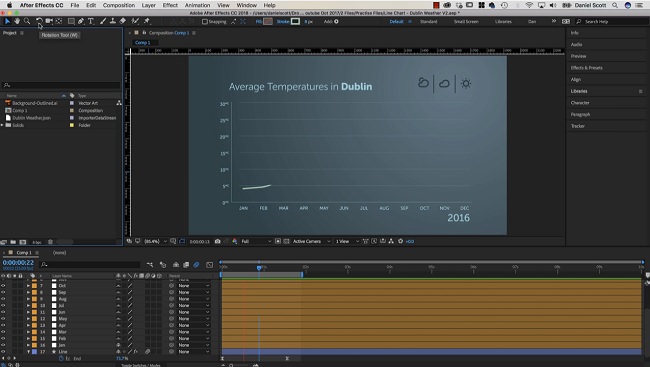 Using After Effects CC 2018, Excel and JSON to create Graphs