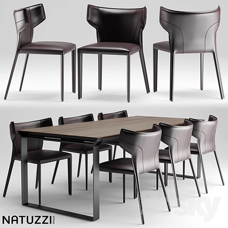 Table and chairs natuzzi Pi Greco, Omega