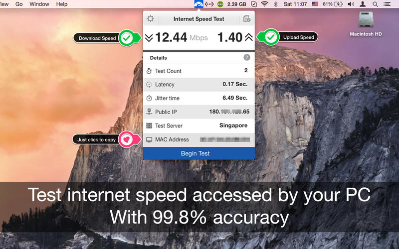 Internet Speed Test 2.4 MacOSX