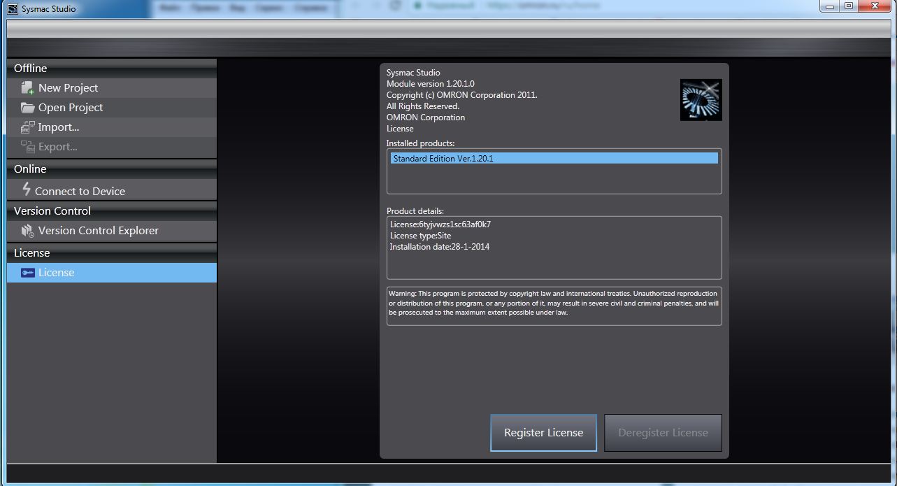 Omron Sysmac Studio 2017 version 1.2