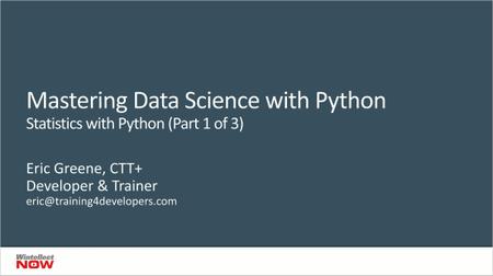 Statistics with Python, Part 1