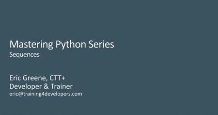 Sequences in Python