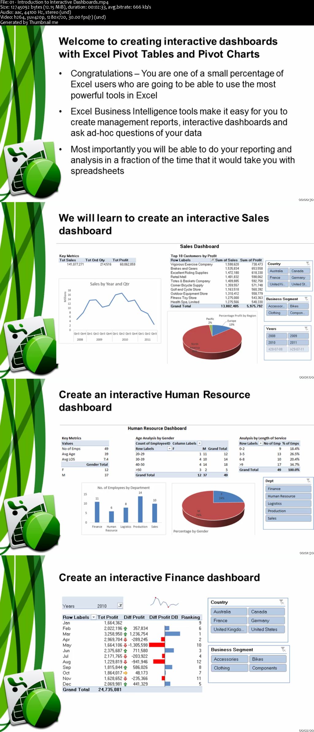 Interactive Dashboards with Excel Pivot Tables