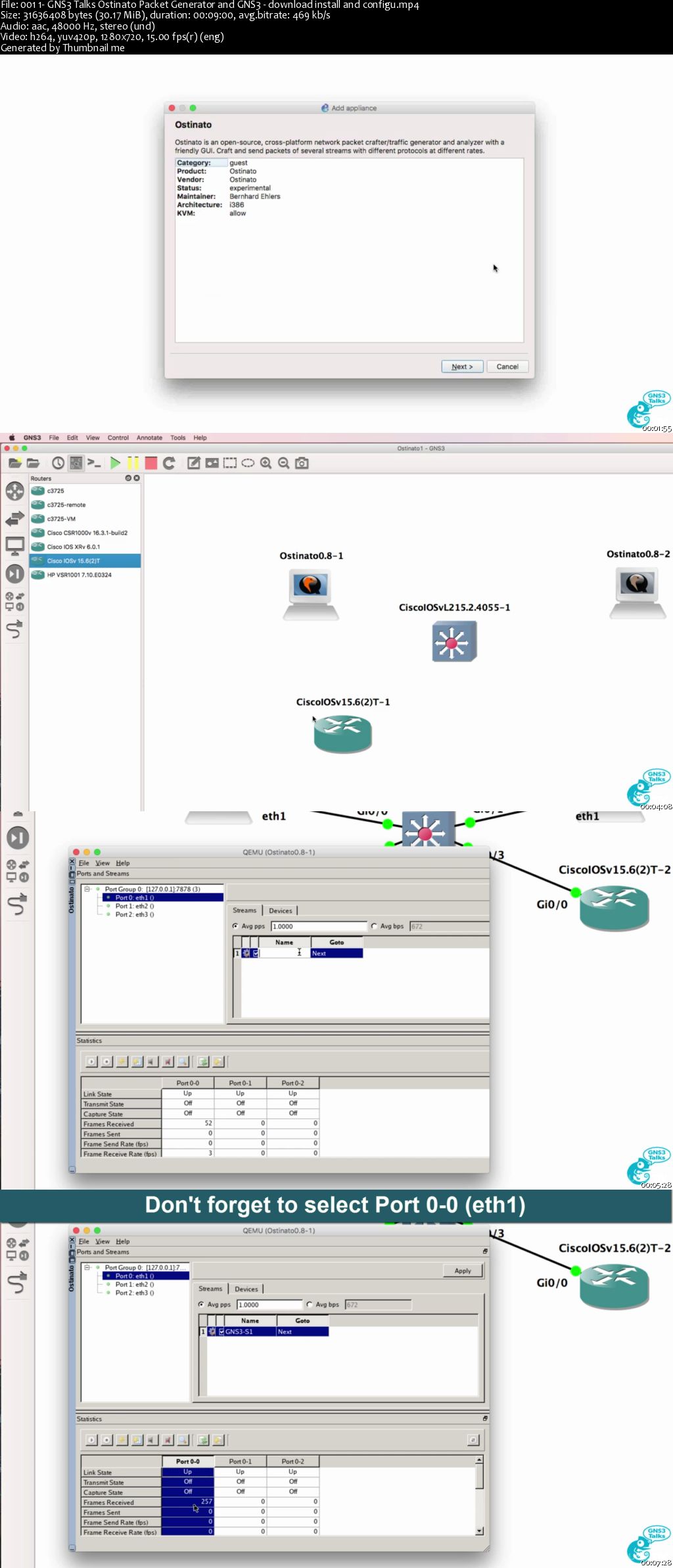 Ostinato Packet Crafting with GNS3 craft and inject packets