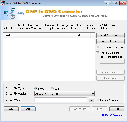 Any DWF to DWG Converter 2018.0