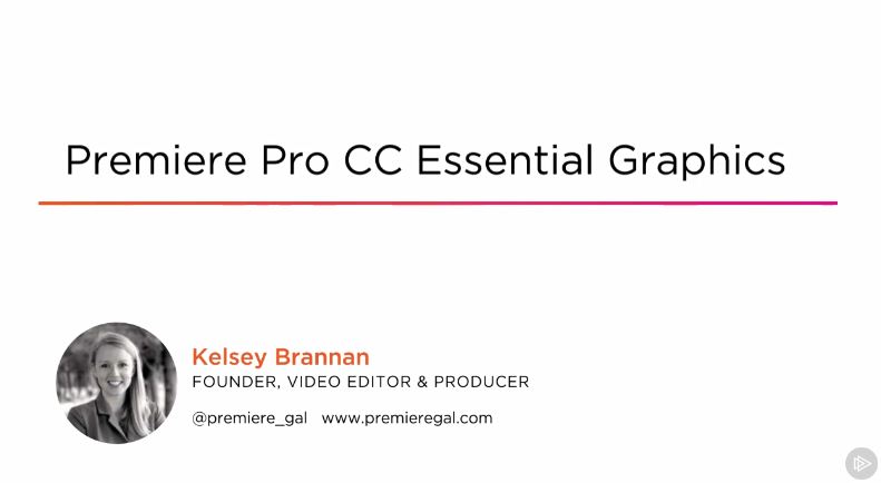 Premiere Pro CC Essential Graphics