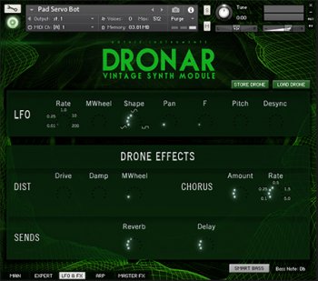 Gothic Instruments DRONAR Vintage Synth KONTAKT screenshot