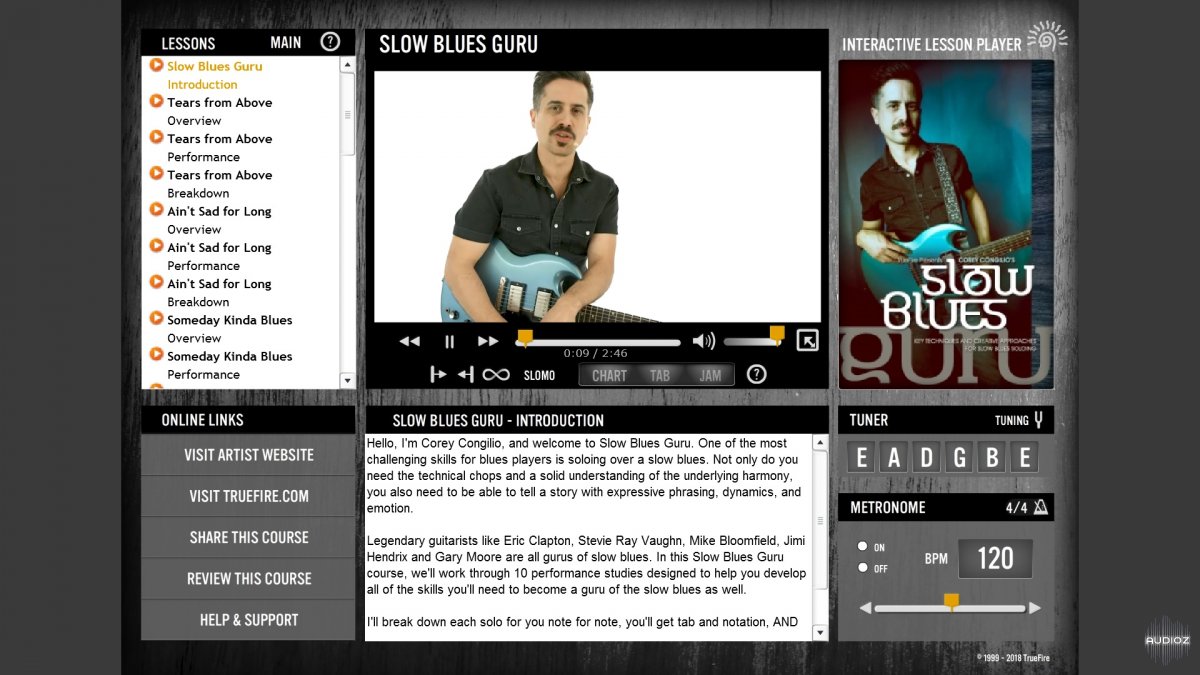 Truefire - Corey Congilio's Slow Blues Guru (2017) screenshot