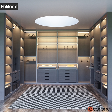 SENZAFINE walk-in closet from Poliform 