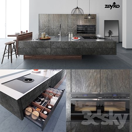 Kitchen Zeyko Forum Stone Oceangreen