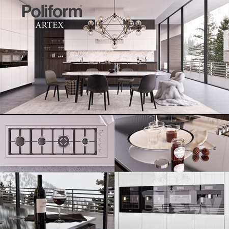 Kitchen Poliform Varenna Artex 3 (vray GGX, corona PBR) 