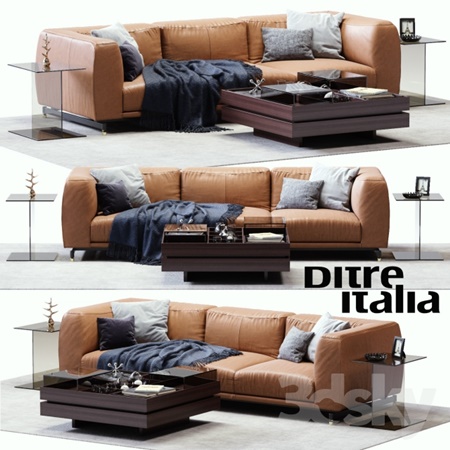 DITRE ITALIA St. Germain Leather Sofa