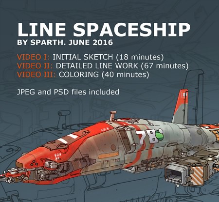 Line Spaceship by Sparth