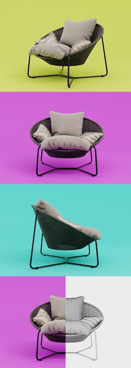 Morocco Armchair 3d Model