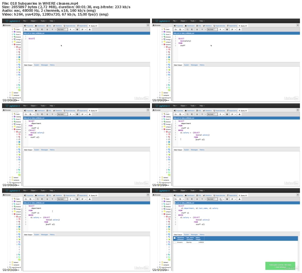 Lynda - Advanced SQL for Data Scientists