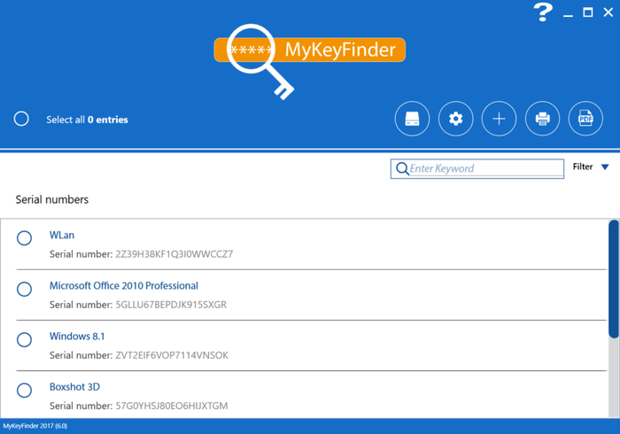 Abelssoft MyKeyFinder 2017 v6.2