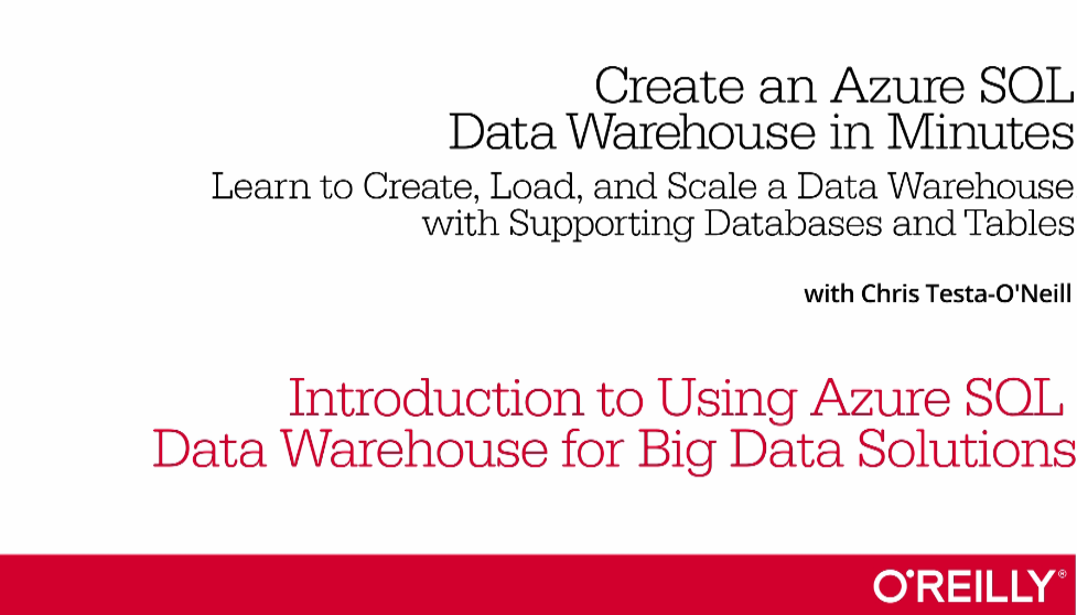 Create an Azure SQL Data Warehouse in Minutes