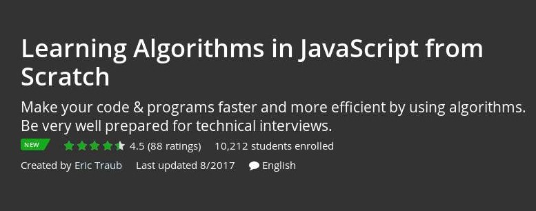 Learning Algorithms in JavaScript from Scratch