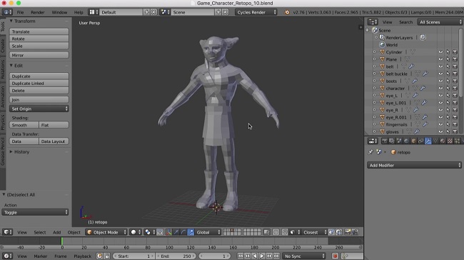 Blender 101 – Blender311: Game Character Retopology