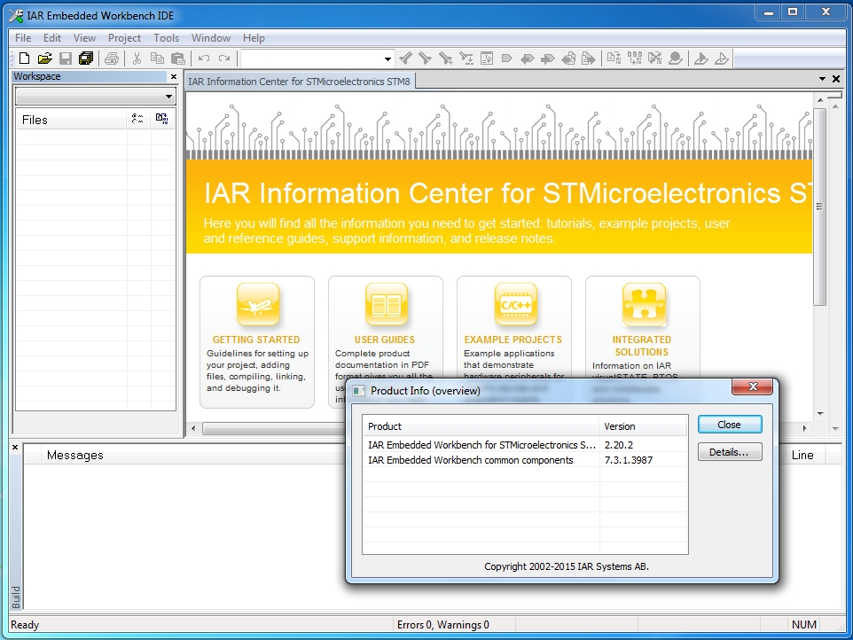 IAR Embedded Workbench for STM8 version 2.20.2