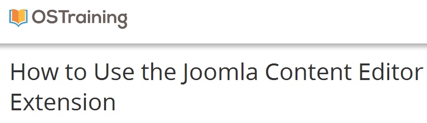 How to Use the Joomla Content Editor Extension