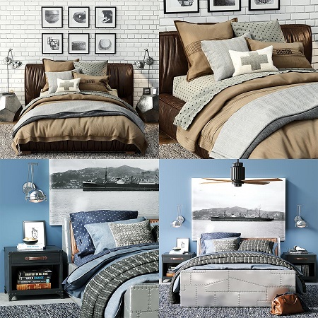 3DSKY – Sona upholstered platform BED + Aviator storage BED