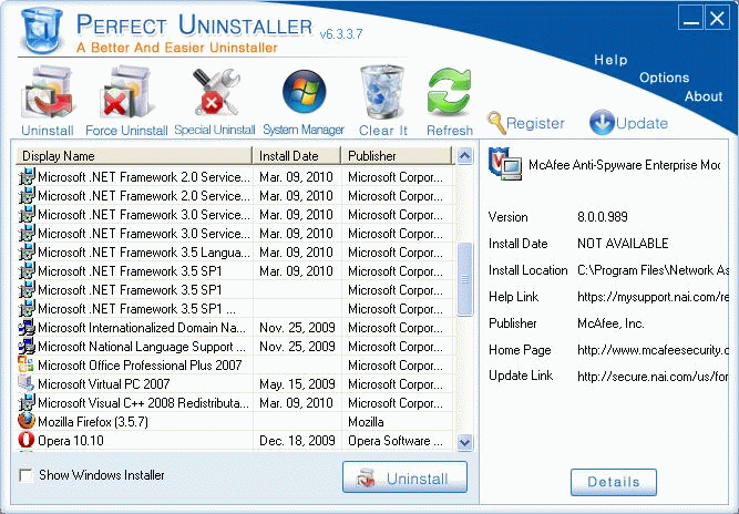 Perfect Uninstaller 6.3.3.8 Datecode 14.02.2011