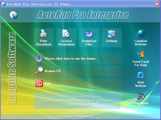 Longtion Software AutoRun Pro Enterprise II 6.0.6.162 光盘菜单制作工具