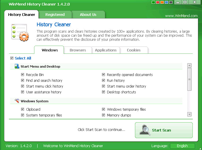 WinMend History Cleaner 2.0 + Portable Multilingual