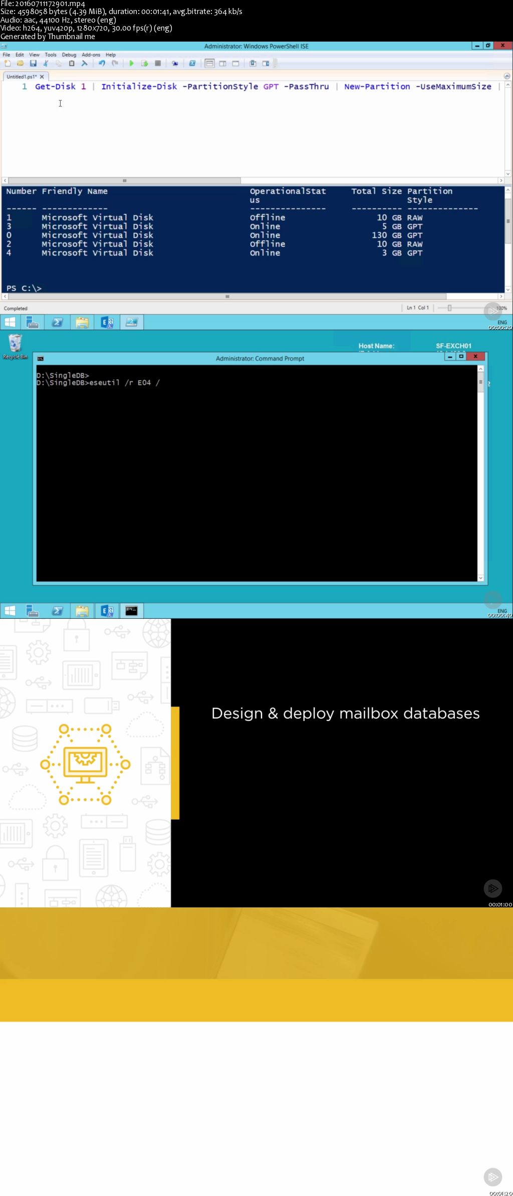 Designing/Deploying Exchange 2016 (70-345): Mailbox Databases