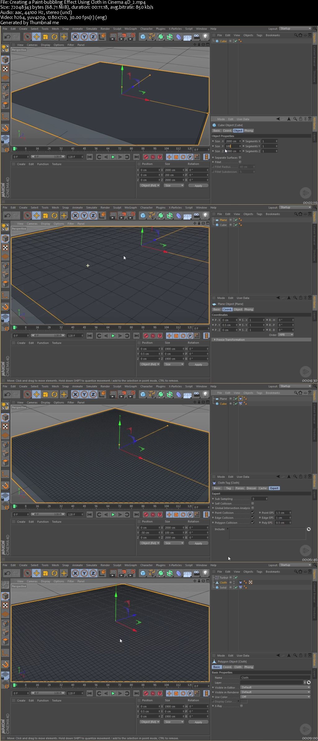  Creating a Paint-bubbling Effect Using Cloth in Cinema 4D