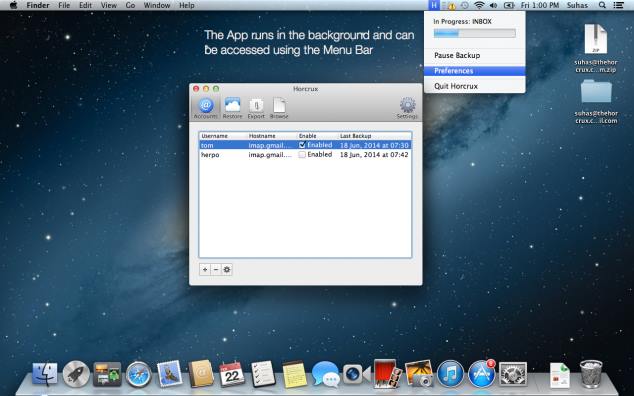 Horcrux Email Backup 2.9.2 Mac OS X