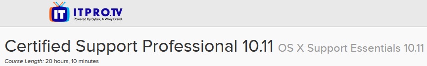 ITPRO.TV - Certified Support Professional 10.11: OS X Support Essentials 10.11