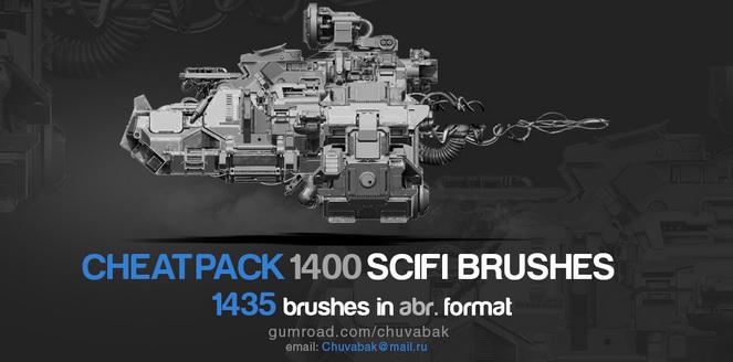 Gumroad – 1400 Sci-Fi Brushes Photoshop – Oleg Vdovenko