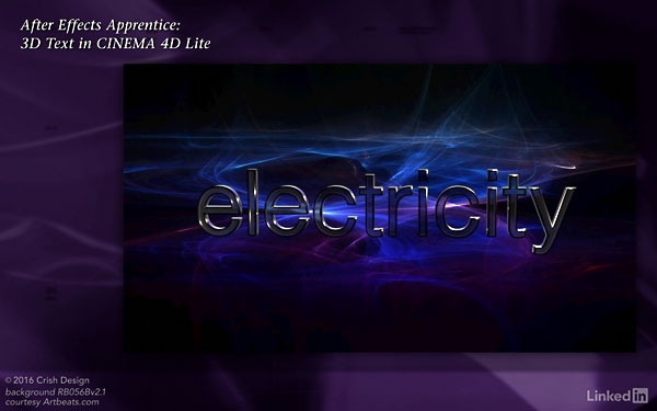 Lynda – After Effects Apprentice 18: 3D Text CINEMA 4D Lite