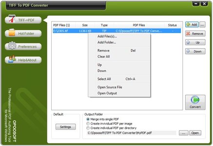 OpooSoft TIFF To PDF Converter 6.9 PDF文件转换工具