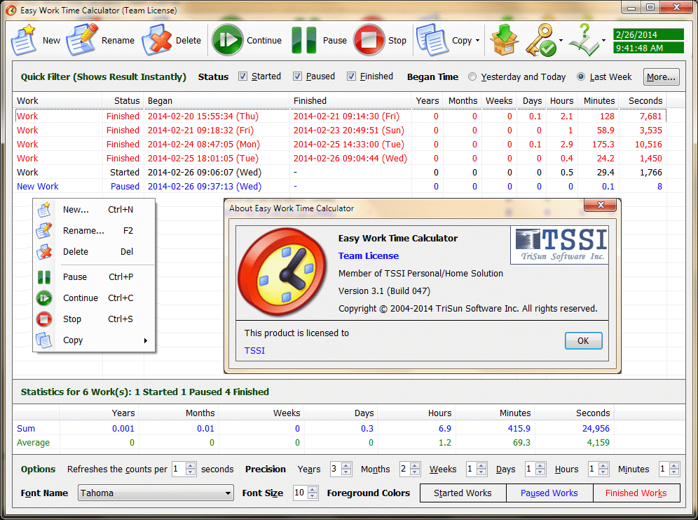 Easy Work Time Calculator 4.0 Build 048