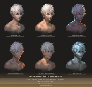 Different Light and shadow tutorial by Yu Cheng Hong