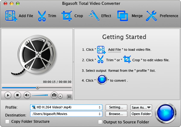 Bigasoft Total Video Converter for Mac 5.0.8.5809 Multilingual 