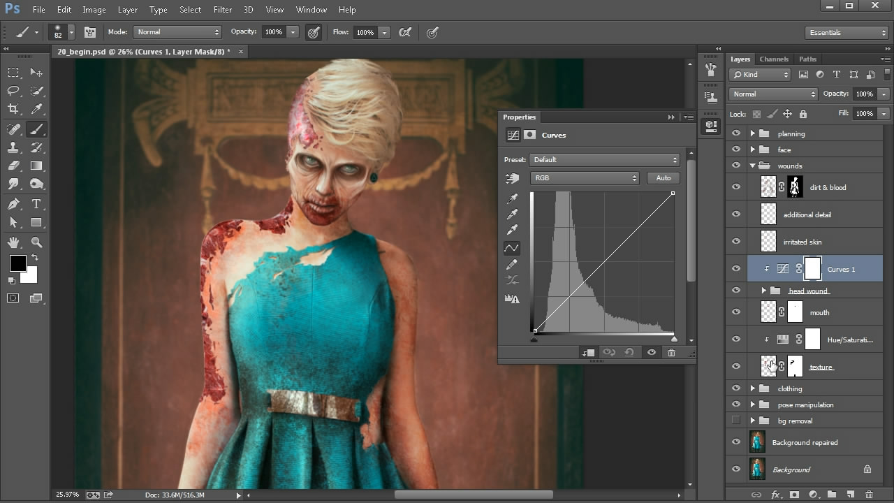 Zombie Photo Manipulation Techniques in Photoshop