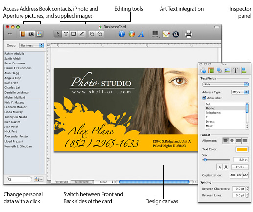 BeLight Business Card Composer 5.2 Multilingual MacOSX