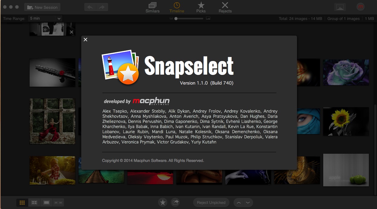 Snapselect 1.1.0 build 740 Mac OS X
