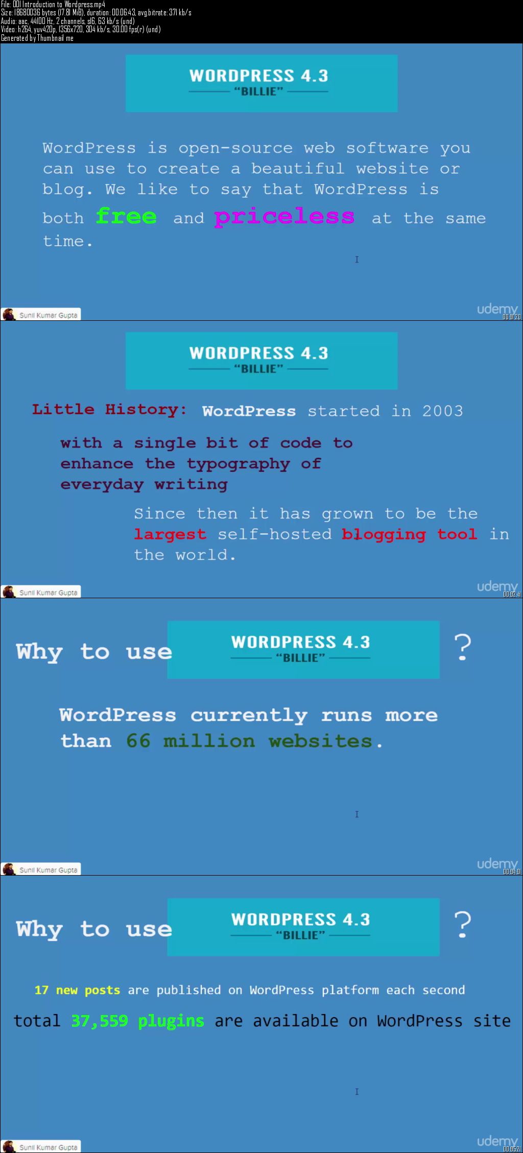 Udemy – Learn WordPress 4 from Scratch : Create Awesome Websites