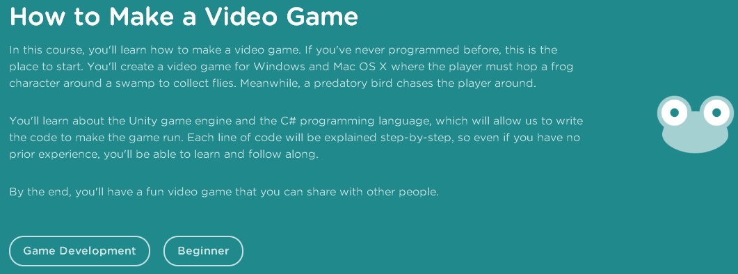 Teamtreehouse – How to Make a Video Game