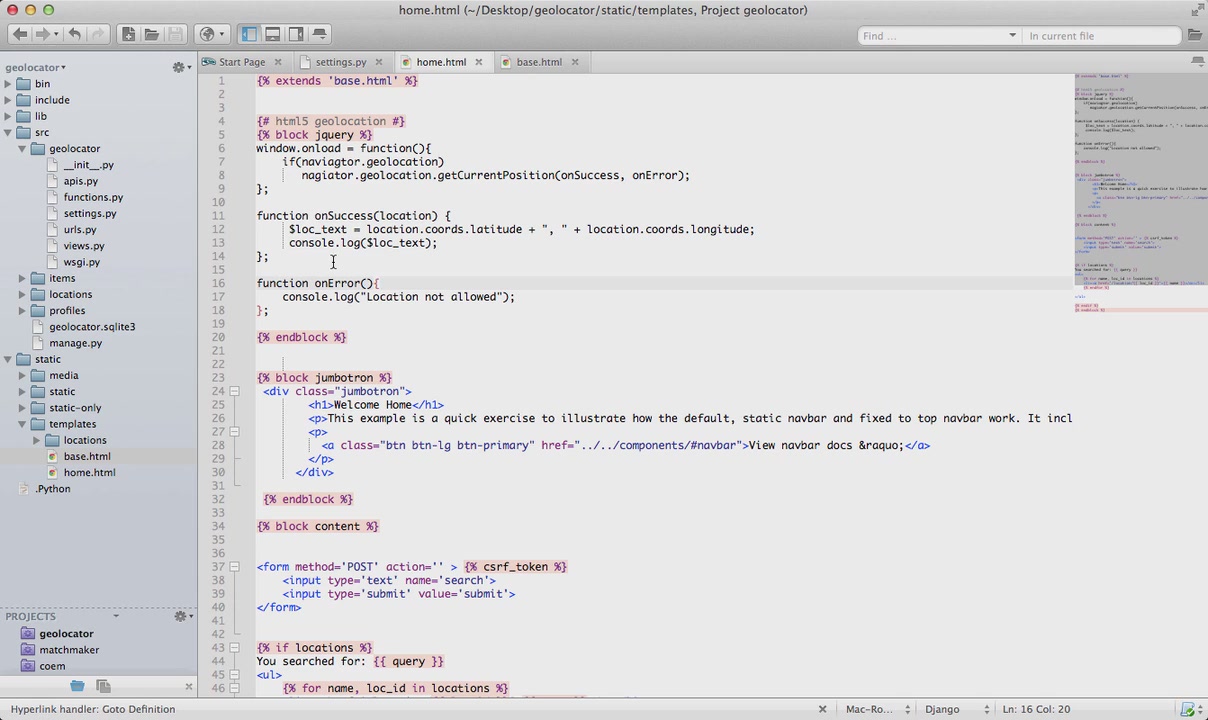 Coding for Entrepreneurs – GeoLocator