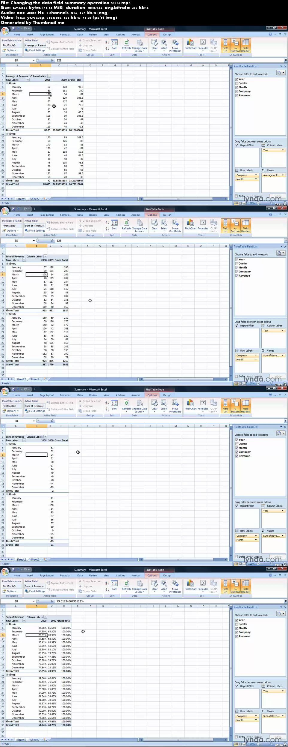 Lynda - Excel 2007: Pivot Tables for Data Analysis