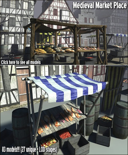 DEXSOFT-GAME Medieval Market Place model pack