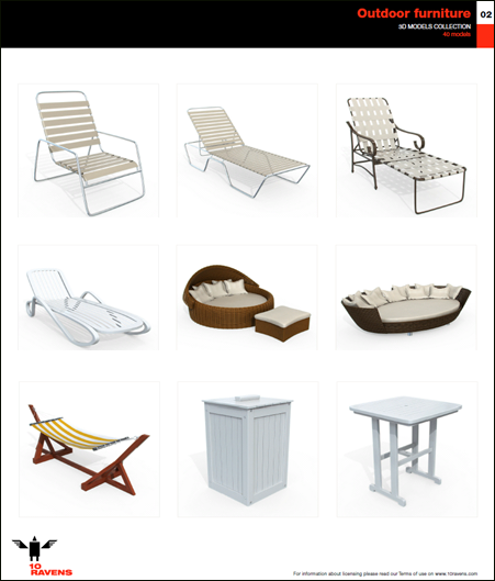 10ravens: 3D Models collection 014 Outdoor furniture 02